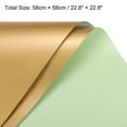 thumbnail image 2 of Unique Bargains Double Sided Color Flower Wrapping Paper Light Green+Gold 22.8'x22.8' Waterproof 10 Pack, 2 of 5