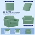 thumbnail image 6 of Subrtex Sofa Slipcover Sets 3 Pieces Stretch Couch Cover Backrest Cushion Covers (Armchair, Dark Cyan), 6 of 6