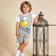 thumbnail image 7 of CAICJ98 Toddler Boy Clothes 2T 3T 4T 5T Kids 2-12 Years Boys Letter Graphic Short Sleeve Shirt T-Shirt Tops + Casual Shorts Set Cute Toddler Boy Outfits (Grey,4-5 Years), 7 of 7