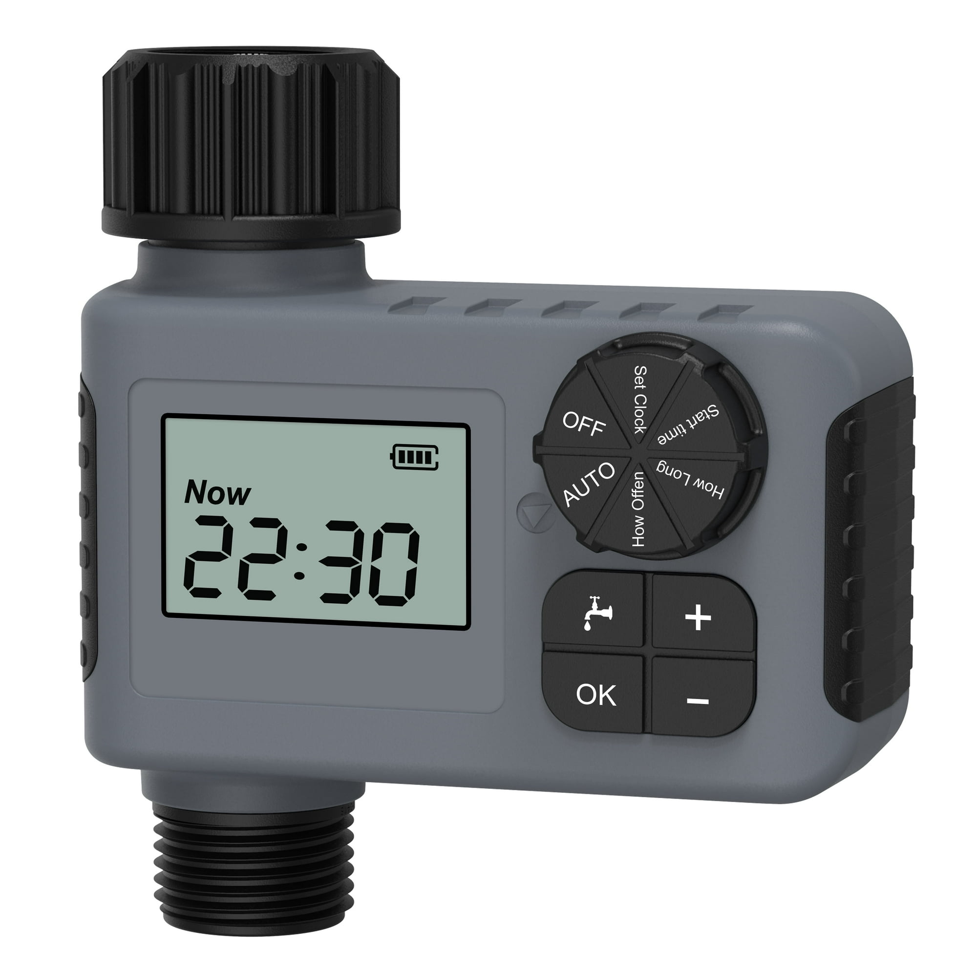 Cowin Sprinkler Timer, Outdoor Garden Hose Faucet Timers with Rain Delay/Manual/Automatic Watering System, Digital Irrigation Timer for Yard, 1 Outlet, Gray