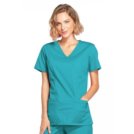 

Cherokee Workwear Core Stretch Women s Scrubs Top Mock Wrap 4728