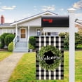 thumbnail image 3 of Newhomestyle Welcome Garden Flag Double Sided, Buffalo Plaid Check Spring Fall Yard Flag Burlap, for Outdoor Outside Decoration 12 x 18 Inch, 3 of 5