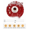thumbnail image 6 of 13 Inch Round Placemats Set of 6, Red Christmas Tree Non Slip Heat Insulation PP Table Mats, Xmas Balls Pine Needles Snowflake Washable Place Mats for Kitchen Dining Party Table Decor, 6 of 7
