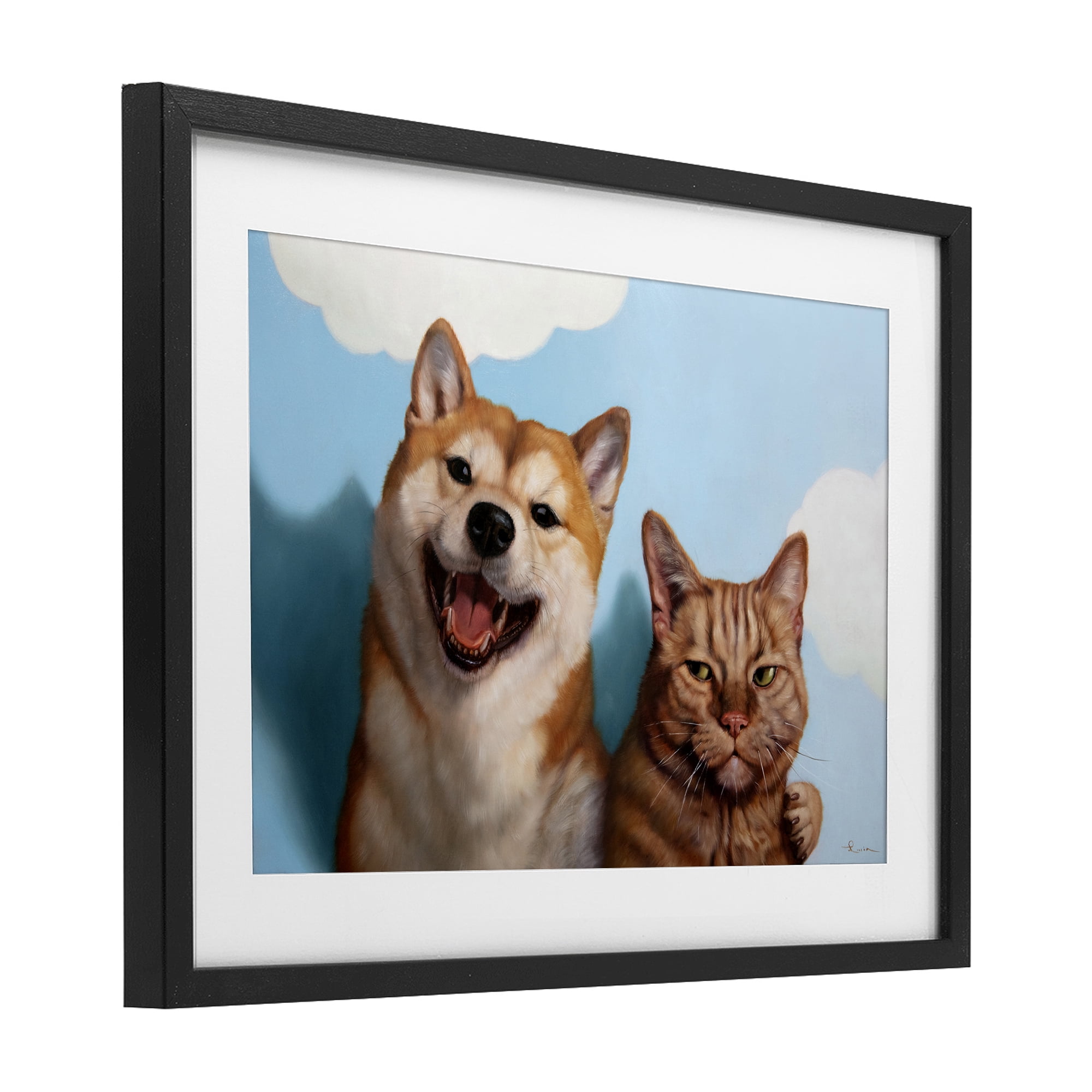 Stupell Industries Adopted Brother Dog & Cat Black Framed Print Under Glass, design by Lucia Heffernan