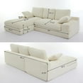 thumbnail image 2 of 98" Sectional Sofa Cloud Couch for Living Room Set,Modern Minimalist L-Shape Style Couch,Upholstered Sleeper 3 Seat Sofa for Living Room,Bedroom,for Home Office,Installation-Free Sofa,White, 2 of 9