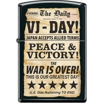 ZIPPO VJ Day Newspaper Black Matte
