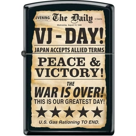 ZIPPO VJ Day Newspaper Black Matte