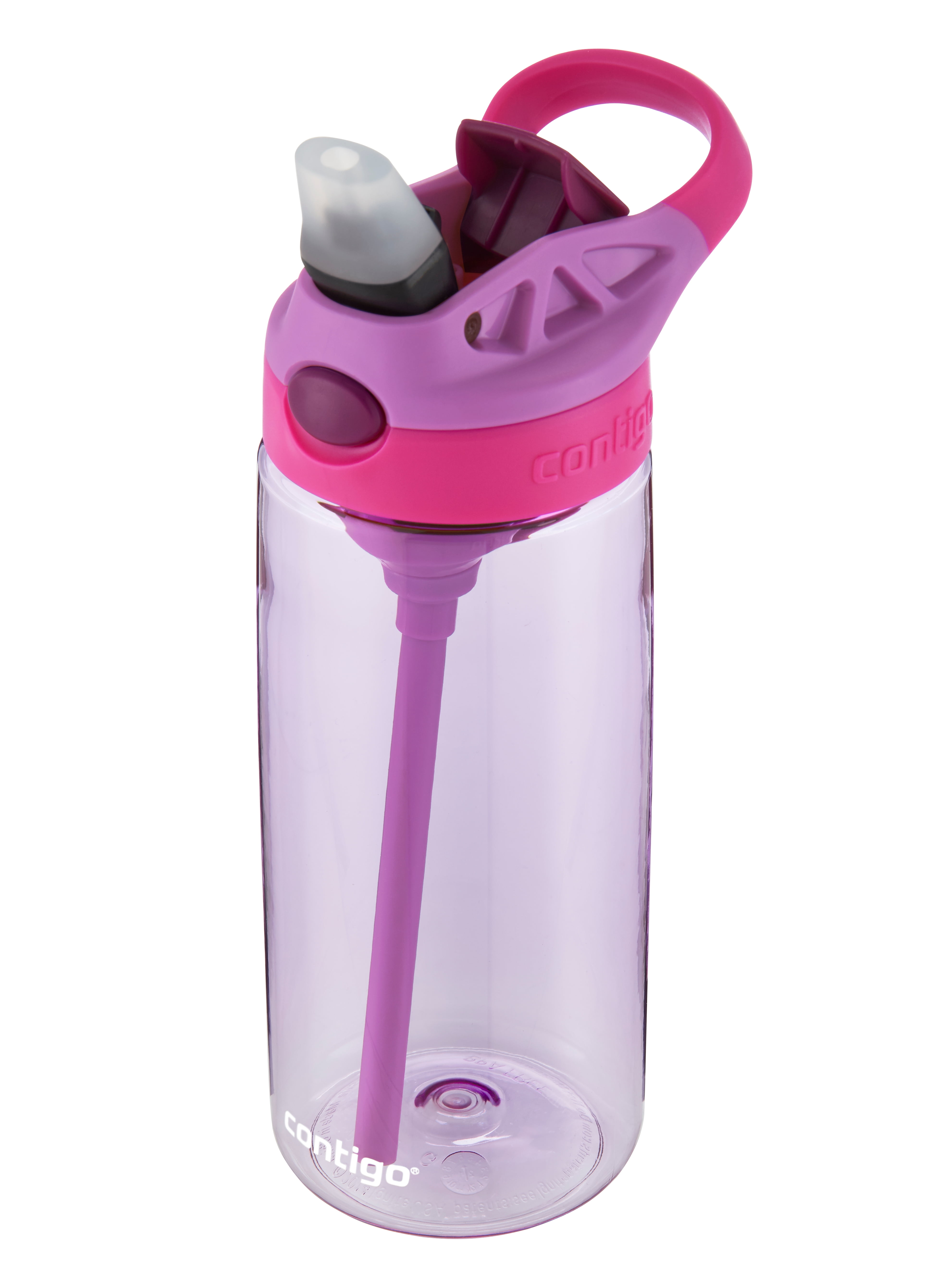 Contigo Kids 2-in-1 Snacker Water Bottles 2 Pack Spill Proof - Purple & Red