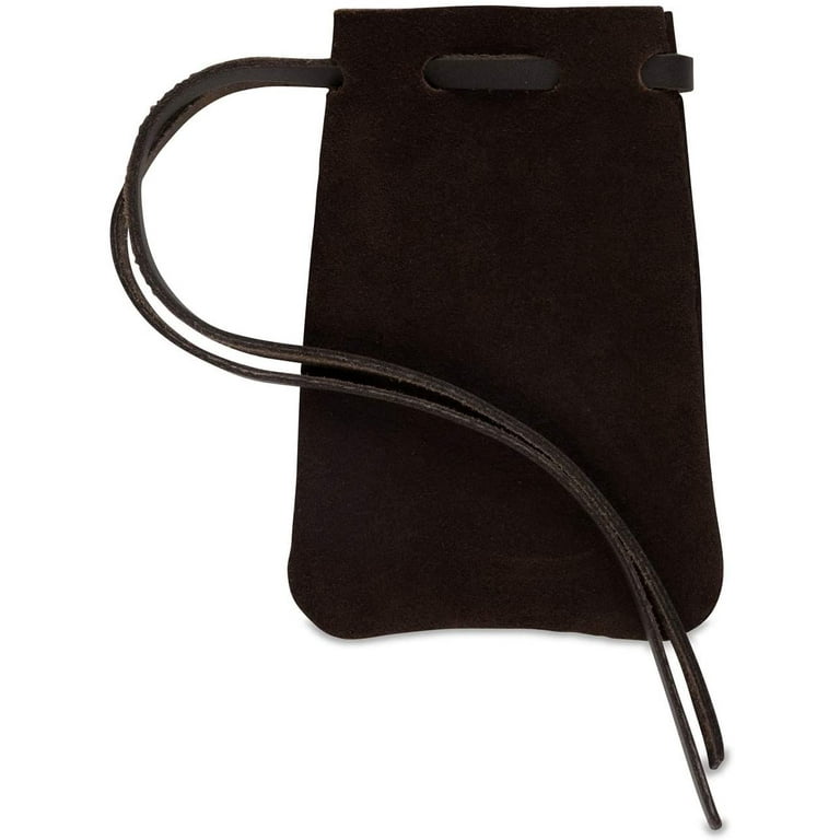 Nabob Leather Leather Drawstring Pouch, Coin Bag, Medicine Tobacco Pouch  Medieval Reenactment Made in U.S.A Size 7 x 4