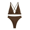 thumbnail image 6 of Womens High Waisted Thong Bikini Sets Sexy Brazilian Triangle Top Deep V Neck Two Piece Swimsuit Bathing Suits, 6 of 6