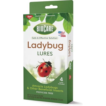 BioCare Ladybug Lures, Nontoxic and Pesticide-Free, Made in USA, 4 Count, Brown - S702