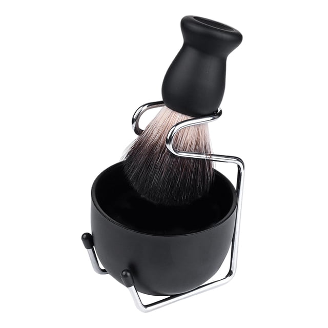 Juego de brochas de afeitar para hombres, tazón de afeitar de acero inoxidable para brochas, soporte de afeitado en húmedo con cepillo jinwen Brocha de afeitar