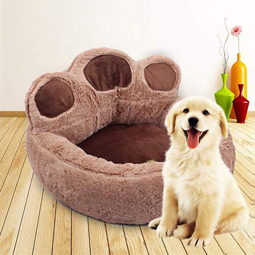 Cute Plush Soft Washable Dog Bed Removable Paw Shaped Pet Niche Kennel Stuffed Cats Small Dog