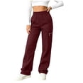 thumbnail image 3 of Lightweight Hiking Pants for Women Quick Dry Elastic High Waist Straight Casual Pants with Zipper Pockets for Safari Camping, 3 of 7