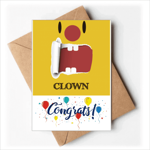 Funny Yellow Clown Emotion Laugh Wedding Cards Congratulations Greeting Envelopes