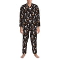 thumbnail image 3 of Salouo Jumping Skull Print Button-Front Long Sleeve Pajama Set for Men, Soft 2Pjs Men's Long Sleeve Sleepwear-Small, 3 of 7