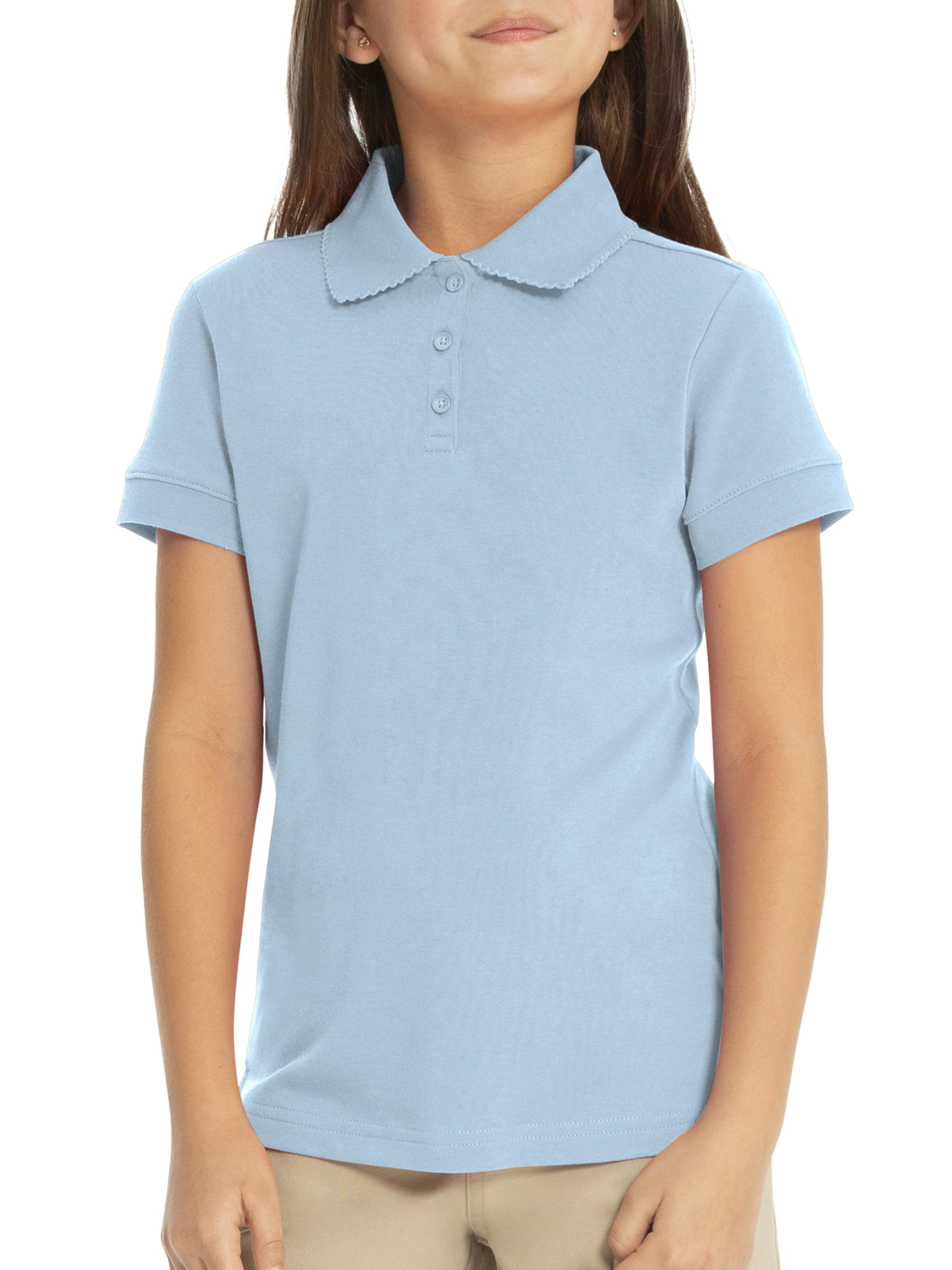 Womens Solid Basic Short Sleeve School Uniform Polo Top