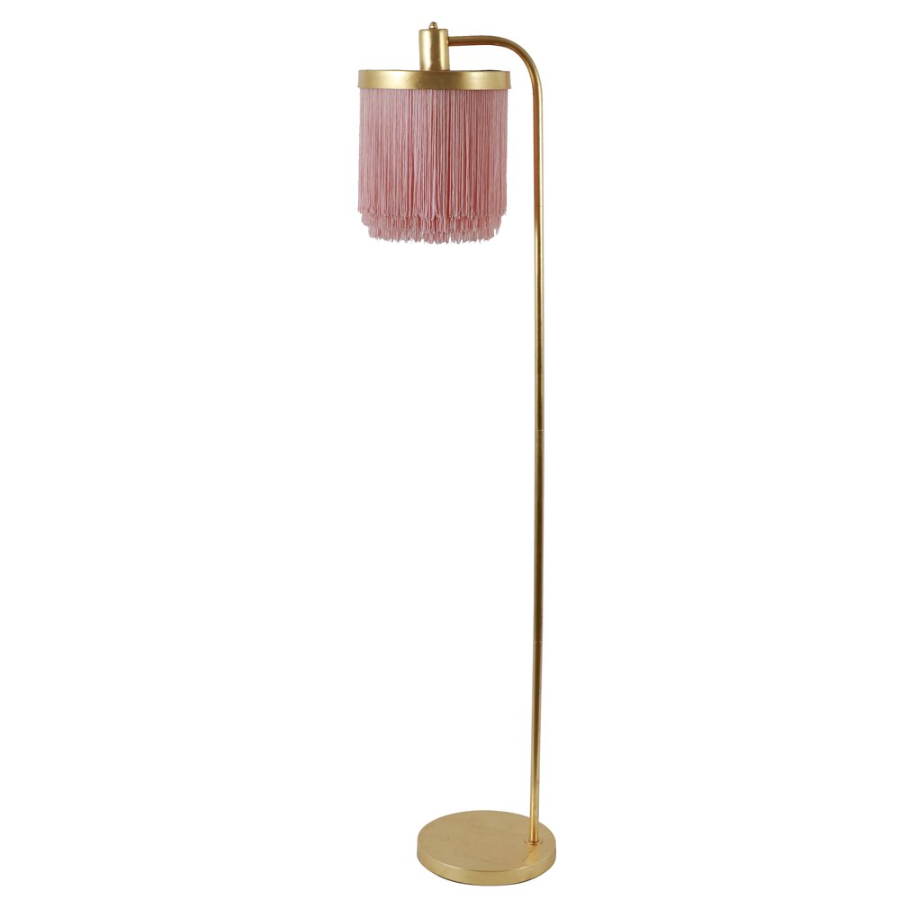 Framboise Fringe Chandelier Shade Floor Lamp, Pink and Gold Walmart
