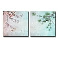 thumbnail image 2 of wall26 2 Piece Beautiful Watercolor Painting of a Cherry Blossom and a Pine Tree - Canvas Art Home Art - 12x12 inches, 2 of 5