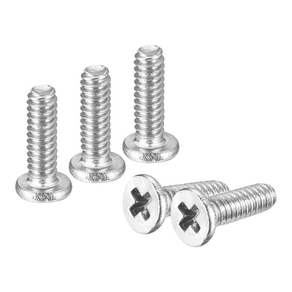 M1.6-0.35 x 5mm 20Pcs Metal Flat Round Head Screws Phillips Drive Machine Bolt