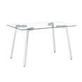thumbnail image 5 of Tcbosik Rectangular Dining Table with Glass Top and Metal Legs, 51 inch Modern Kitchen Table for Home, White, 5 of 9