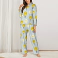 thumbnail image 2 of Pajama Sets for Women 2 Pcs, cute Light Bulb Pattern Button Down Long Sleeve Sleepwear Lounge PJ Sets, 2 of 6