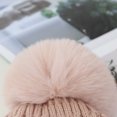 thumbnail image 3 of Gorro de punto con bola de pelo de color sólido para otoño e invierno, gorro de lana grueso y cálido para mujer, gorro a prueba de frío, gorro de cachemira de moda, 3 of 5