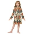 thumbnail image 6 of FORMRS Niños Bathrobe Unisex Hooded Robe Soft Plush Pajamas Sleepwear, Size 2-3T, Checkered Pattern, 6 of 7