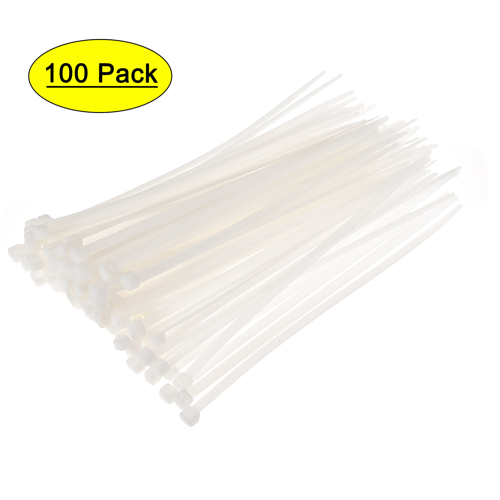 2.4 inch Length Uxcell Cord Wire Strap Nylon Cable Tie White 1000pcs