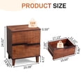 thumbnail image 3 of Ktaxon Solid Wood Nightstand with 2 Drawer Traditional Farmhouse Nightstand Bedside Table End Table, Walnut, 3 of 8