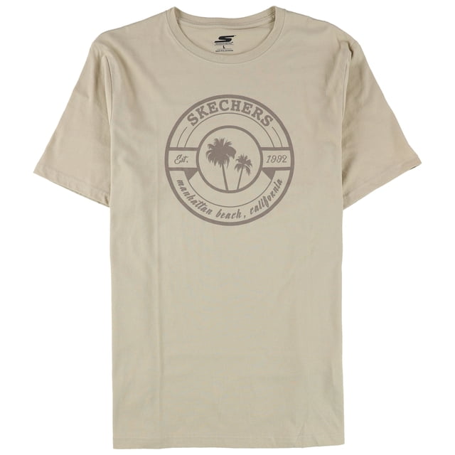 Camiseta gráfica Skechers Manhattan Beach CA para hombre beige grande
