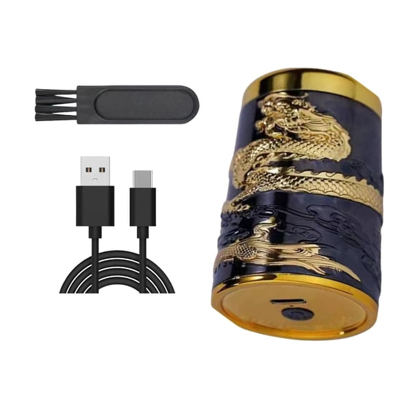 Mini afeitadora para hombres, maquinilla de afeitar eléctrica con cabezal desmontable, afeitadora inalámbrica húmeda y seca para hombres, recortadora Negro