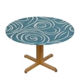 thumbnail image 3 of JEUXUS  Circular Table Cover Design Decoration Abstract Victorian Style Floral Leaves Table Cloth Wipe Clean Table Cover for Indoor and Outdoor Aqua, 3 of 7