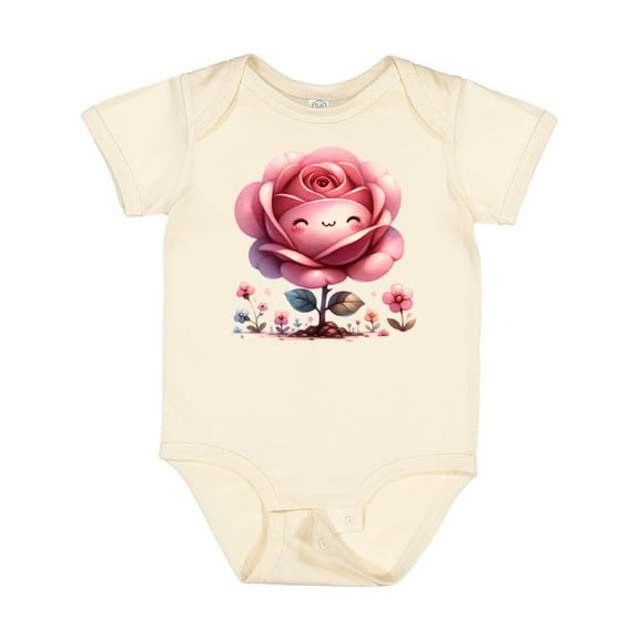 Inktastic Pink Rose Cute Baby Girl Girls Baby Bodysuit