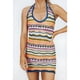 thumbnail image 2 of Vestido de playa de punto con cuello halter atado sin espalda, sin mangas, delgado y suave, vestido tipo pareo para mujer, 2 of 8