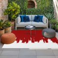 thumbnail image 2 of Abstract Red Outdoor Rug for Patio/Deck/Porch, Non-Slip Large Area Rug 5 x 8 Ft, Modern Minimalist Graffiti Artwork Indoor Outdoor Rugs Washable Area Rugs, Reversible Camping Rug Carpet Runner, 2 of 8