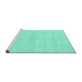 thumbnail image 2 of Ahgly Company Machine Washable Indoor Square Solid Turquoise Blue Modern Area Rugs, 8' Square, 2 of 4