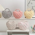 thumbnail image 4 of Florals Heart Makeup Organizers Quilted Water Resistant Cosmetic Bag for Travel Portable Toiletry Storage Women Use, 4 of 20