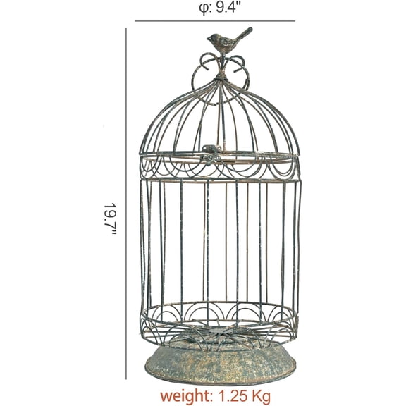 Rustic Farmhouse Metal Planter Holder Vintage Birdcage Distressed Deractive Plants Stand for Wedding Decor Party Centerpieces Garden Home  Outdoor Indoor Decor