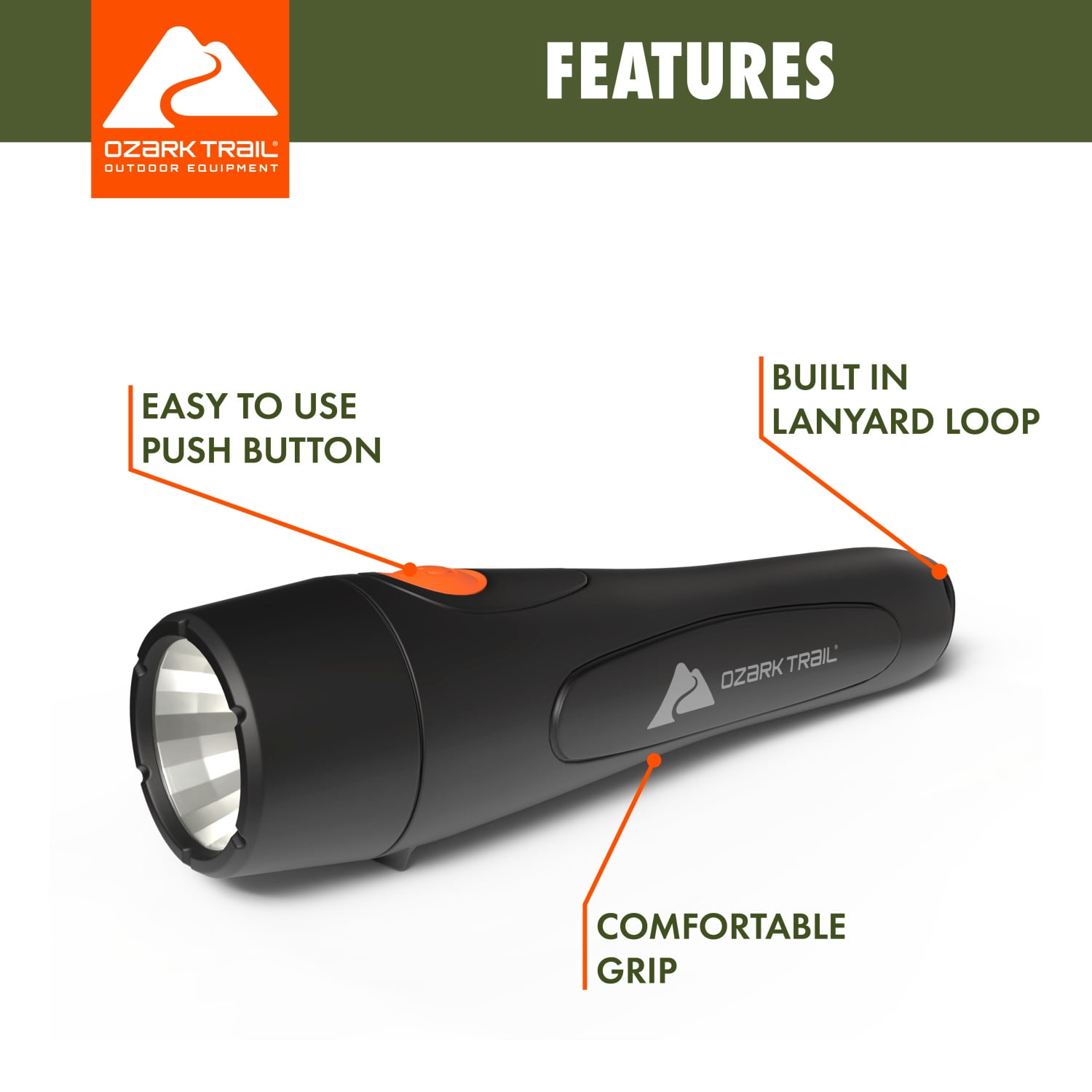 Ozark Trail 125 Lumens All-Purpose Durable LED Flashlight