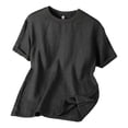 thumbnail image 2 of Fsgntruao T-Shirts for Men Solid Color Short Sleeve Crewneck Cotton Linen Breathable Casual Basic Tee Summer Everyday Wear, 2 of 4