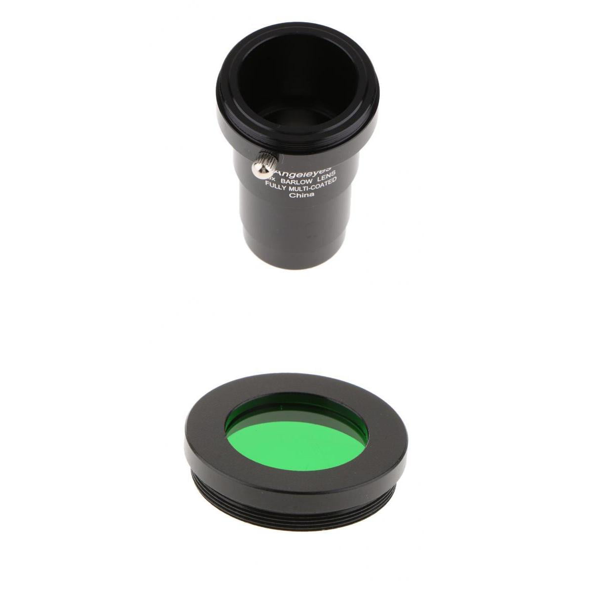 Filter and compact Barlow lens adapter for telescope eyepieces with 1.25" fit 