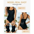 thumbnail image 7 of SHEWIN Women's Bathing Suit Athletic Training Adjustable Strap One Piece Swimsuit Swimwear Summer Bathing Suit Black 2XL, 7 of 7