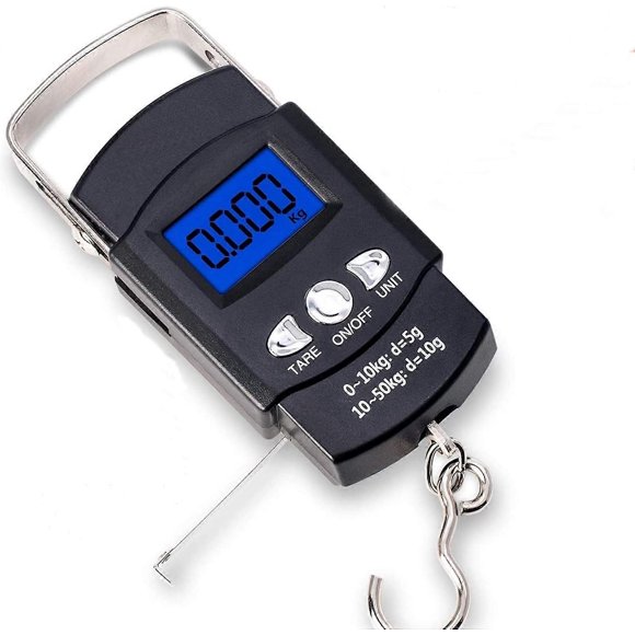 Digital Fishing Scale, Portable Lcd Electronic Hand Scale Travel Hanging Fish Scale With Back-lit Lcd Screen Displays Weight In Lb, JIn, Oz, Kg, Lock