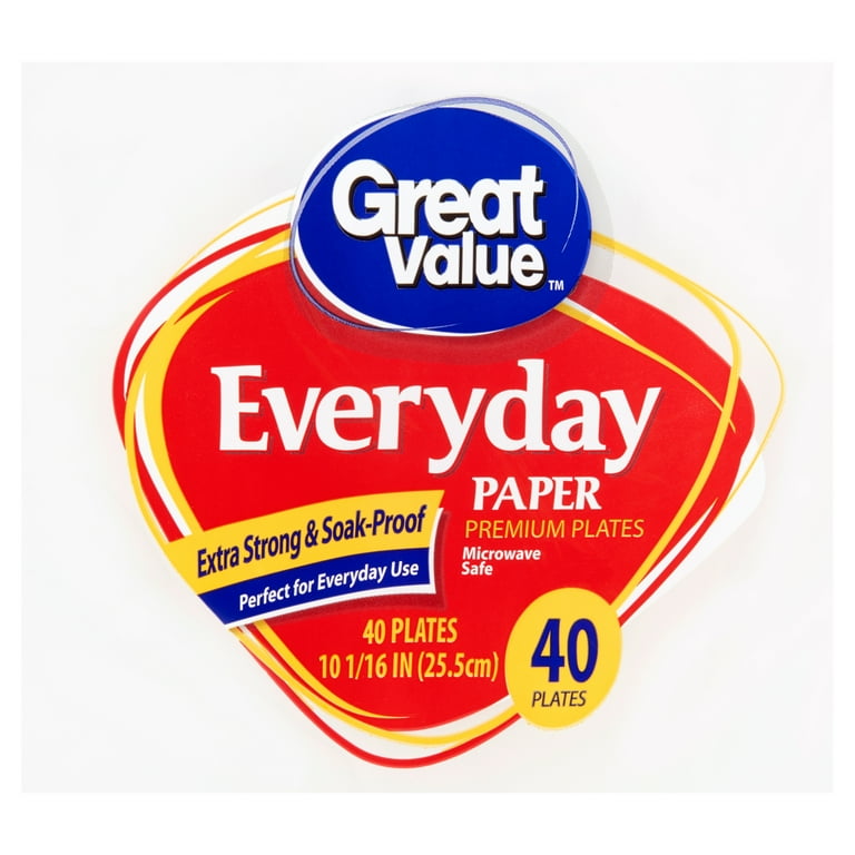 Great Value Everyday Paper Dinner Plates 10.06