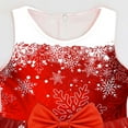 thumbnail image 6 of XEGLSBU Dresses for Girls Size 6 Girls Christmas Dress Sleeveless Santa Snowman Christmas Party Prom Formal Gowns Toddler Festival Outits Girls Dresses Blue Flowers Red-B Size 7-8 Years, 6 of 6