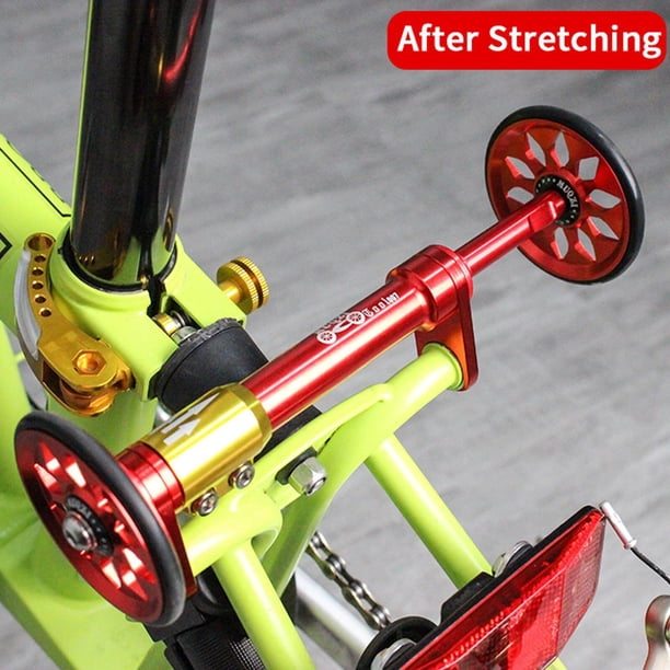 pitrice Folding Bike Easy Wheel Extension Rod Walking Transport Sports ...