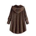 thumbnail image 2 of SAYOO Winter Hoodie for Women, Fleece Cat Ears Hooded Long Sleeve Button-Down Coat with Pockets for Girls, Full Sizes, 2 of 3