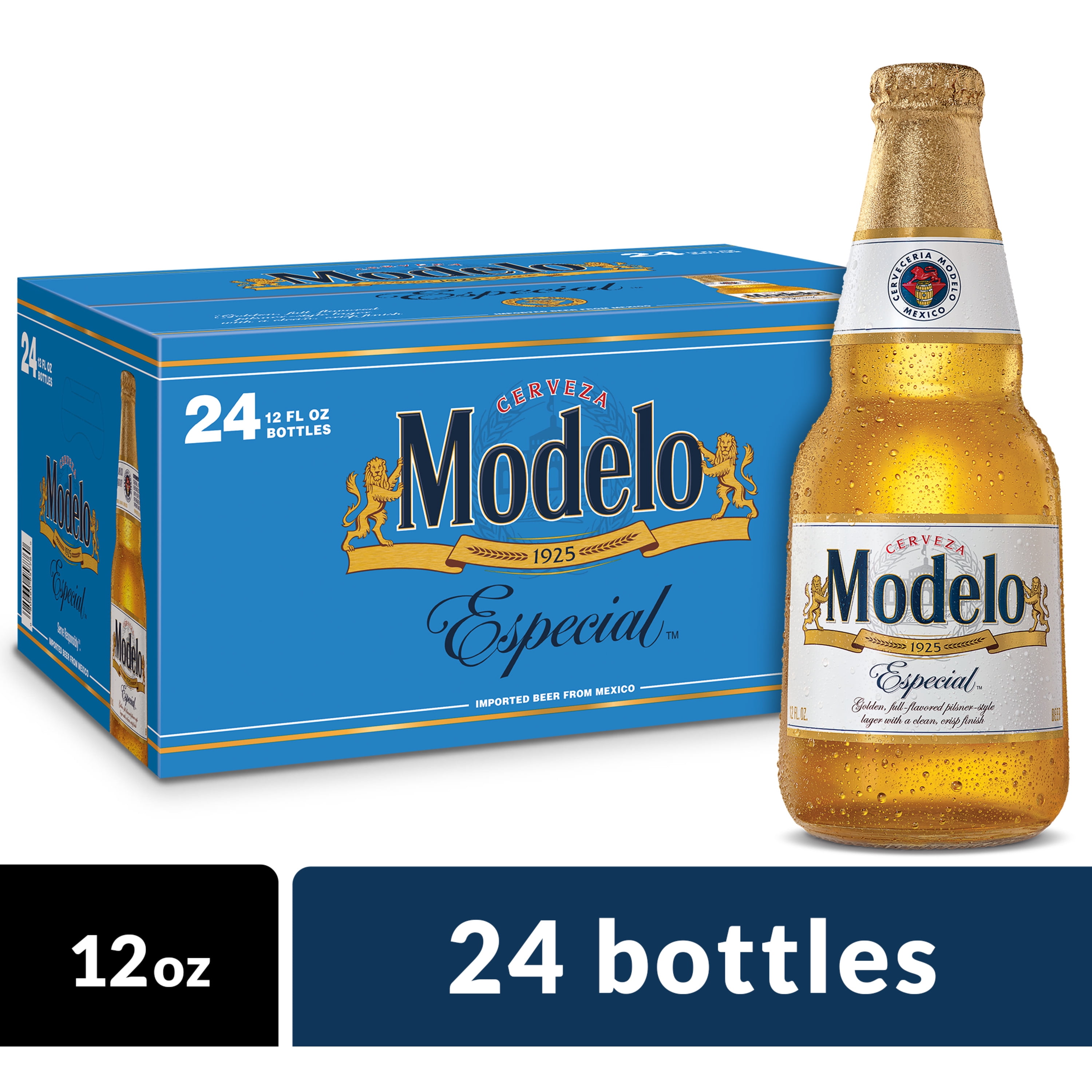 Modelo Especial Mexican Lager Beer, 24 pk 12 fl oz Bottles, 4.4% ABV