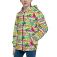 thumbnail image 2 of Naloa Multicolored Tropical Teenage Zipper Hoodie, Long Sleeve Zip Up Hoodies Casual Jackets Tops for 7-12 Years-Small, 2 of 6